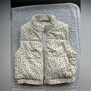 Altar'd State Cream Floral Puffer Vest